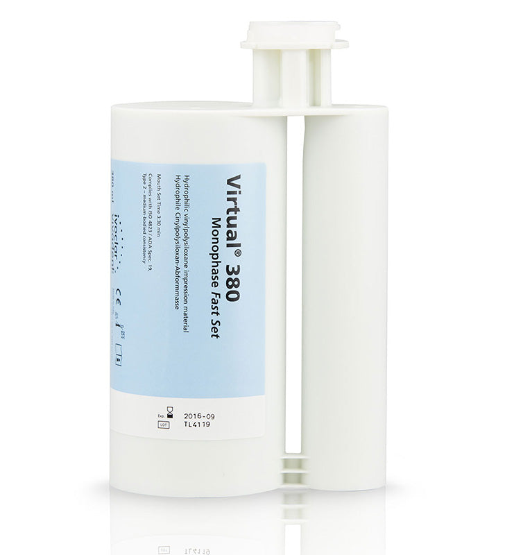 Ivoclar Vivadent 594838 Virtual 380 VPS Impression Material Fast Set Monophase 2/Pk 380 mL Ivoclar Vivadent 594838 Virtual 380 VPS Impression Material Fast Set Monophase 2/Pk 380 mL